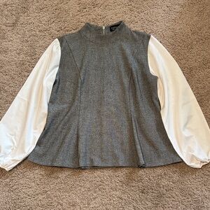 Topshop Black and White Textured Top